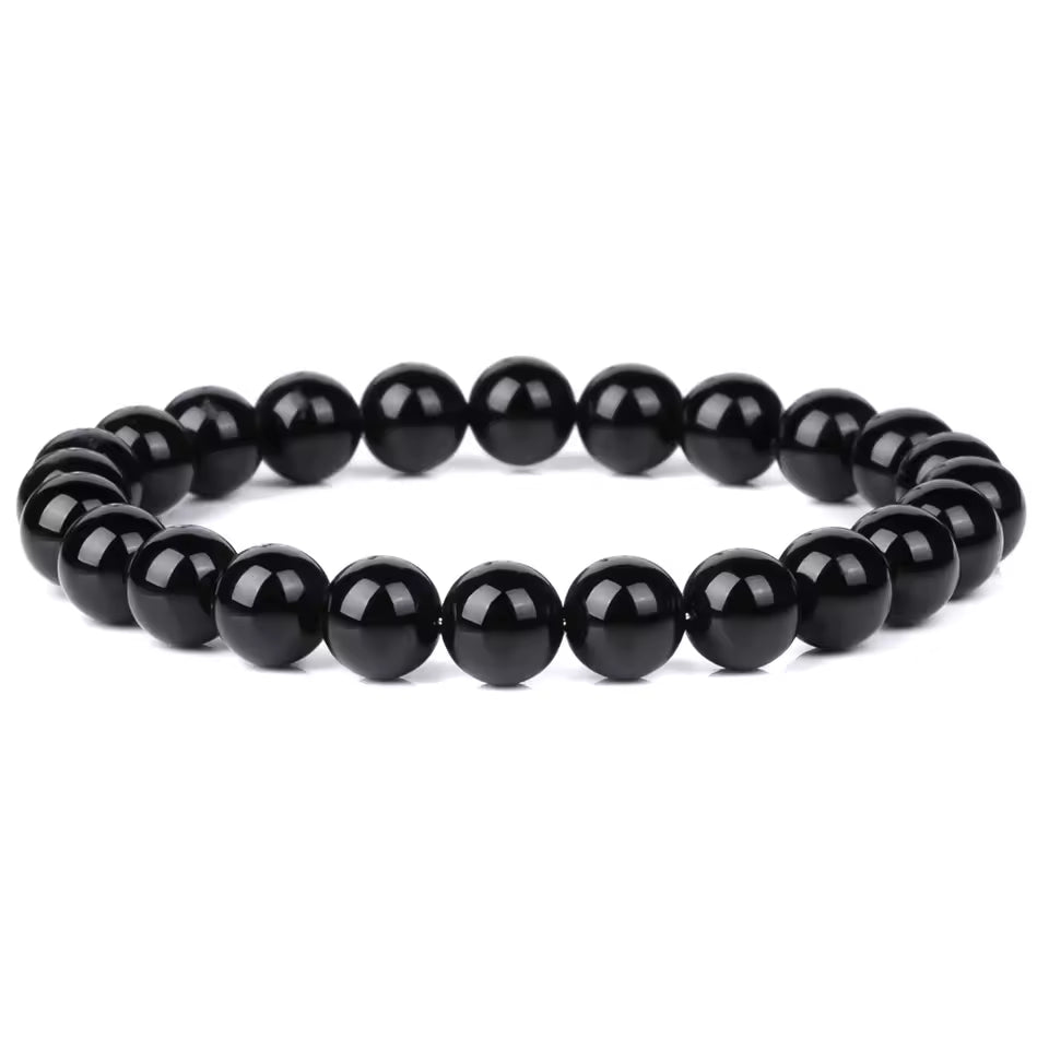 Bracelet d'ancrage en obsidienne noire